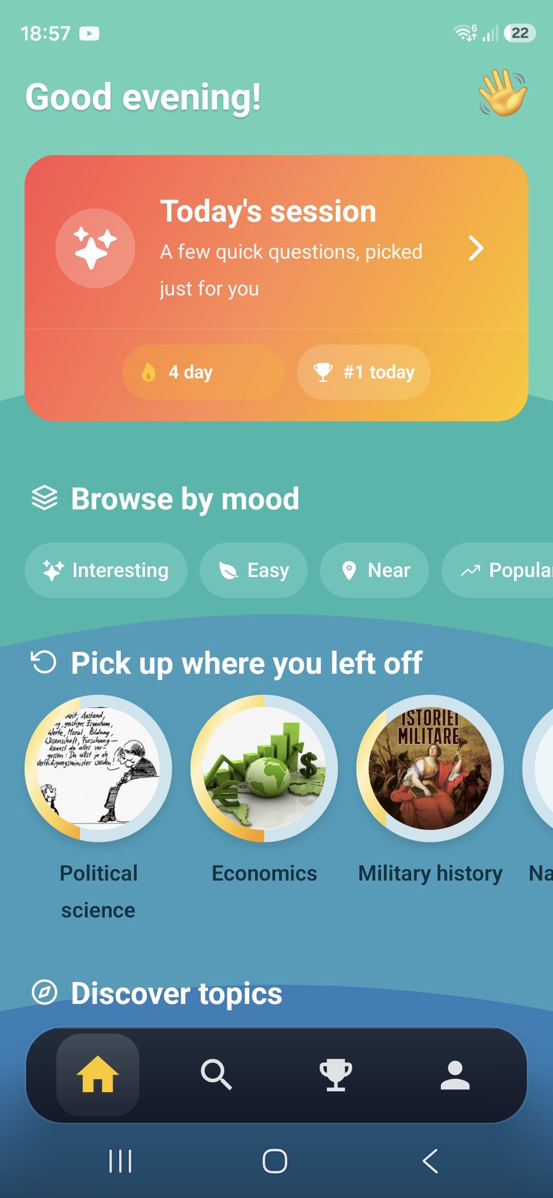Repeta home screen